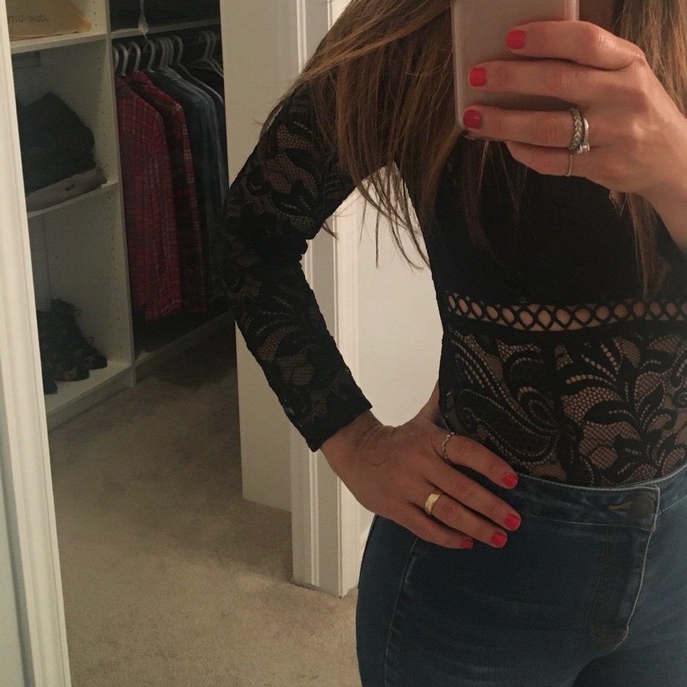Black Asos bodysuit